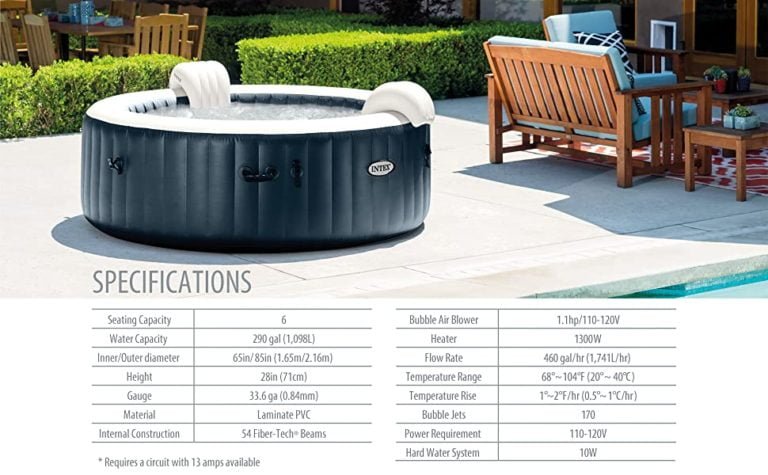 Intex PureSpa Plus 6 Person Portable Inflatable Round Hot Tub